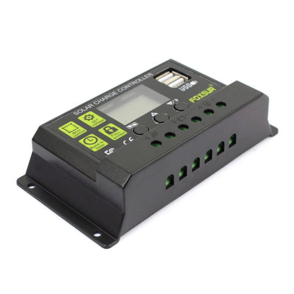 FOXSUR 10A เครื่องควบคุมการชาร์จพลังงานแสงอาทิตย์ 12V / 24V เครื่องควบคุมการระบุอัตโนมัติ, 10A