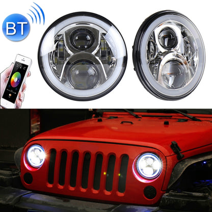 2 ชิ้น 7 นิ้ว DC12V 6000K-6500K 50W รถยนต์ LED ไฟหน้า Cree โคมไฟลูกปัดสำหรับรถจี๊ปแรงเลอร์ / ฮาร์เลย์, สนับสนุน APP + การควบคุมบลูทู ธ, DC12V 6000K-6500K 50W