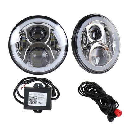 2 ชิ้น 7 นิ้ว DC12V 6000K-6500K 50W รถยนต์ LED ไฟหน้า Cree โคมไฟลูกปัดสำหรับรถจี๊ปแรงเลอร์ / ฮาร์เลย์, สนับสนุน APP + การควบคุมบลูทู ธ, DC12V 6000K-6500K 50W