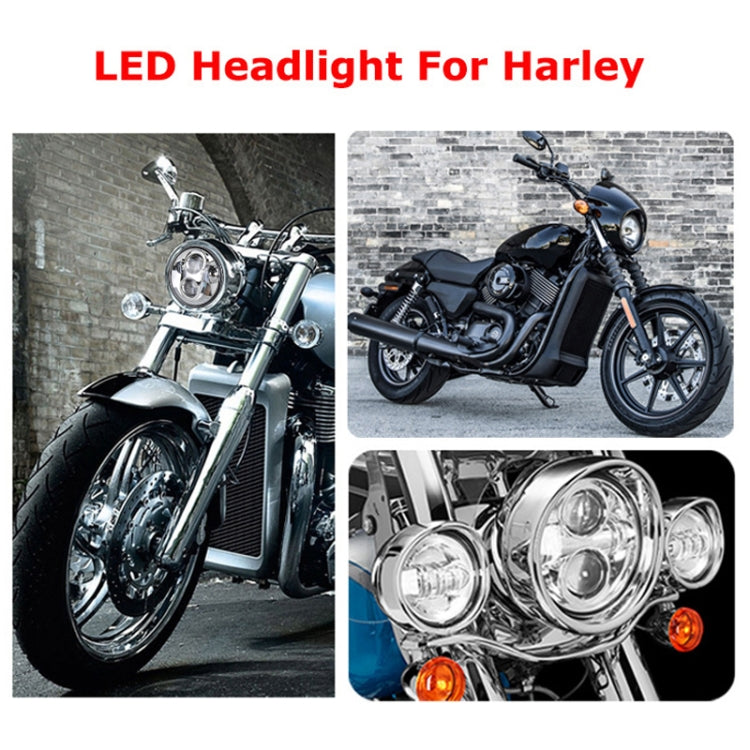 5.75 นิ้ว DC12V 6000K-6500K 40W รถ LED ไฟหน้าสำหรับ Harley, 5.75 inch (Silver), DC12V 40W