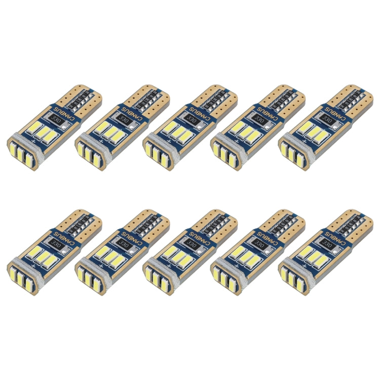 10 ชิ้น T10 DC12V / 1.7W / 6000K / 110LM 9LEDs SMD-4014 ไฟส่องรถยนต์พร้อมตัวถอดรหัส, 10pcs DC12V / 1.7W / 6000K / 110LM
