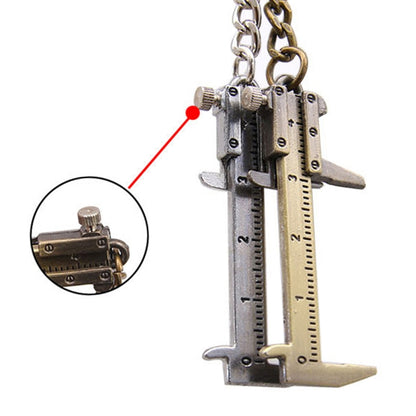 5 ชิ้นมินิเวอร์เนียคาลิปเปอร์พวงกุญแจพวงกุญแจ, Vernier Shape(Bronze), Vernier Shape(Silver)
