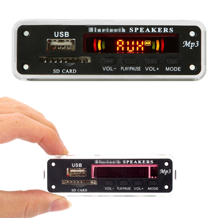 รถ 5V หน้าจอสีเสียงเครื่องเล่น MP3 ถอดรหัสคณะกรรมการวิทยุ FM การ์ด SD USB พร้อมฟังก์ชั่น Bluetooth และรีโมทคอนโทรล, 5V