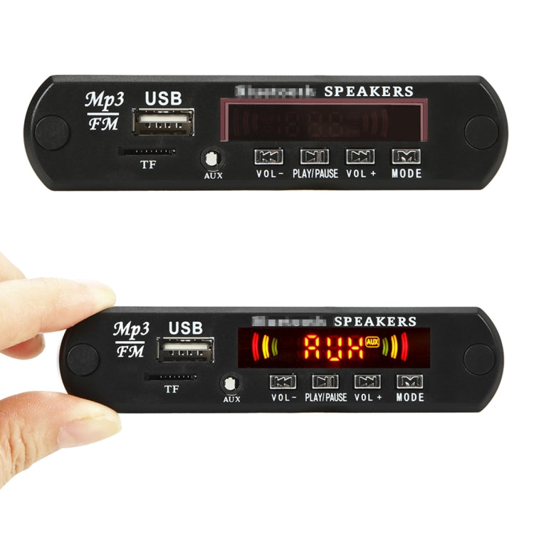 รถ 12V 2x3W เสียงเครื่องเล่น MP3 ถอดรหัสคณะกรรมการวิทยุ FM TF USB 3.5 มม.AUX, พร้อม Bluetooth/ฟังก์ชั่นการบันทึกการโทร/เครื่องขยายเสียง/รีโมทคอนโทรล, 12V