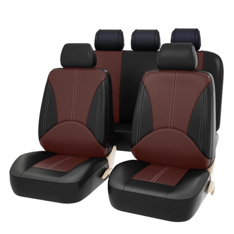 9 in 1 Universal PU Leather Four Seasons Anti-Slippery Cushion Mat Set for 5 Seat รถ, For 5 Seat Car