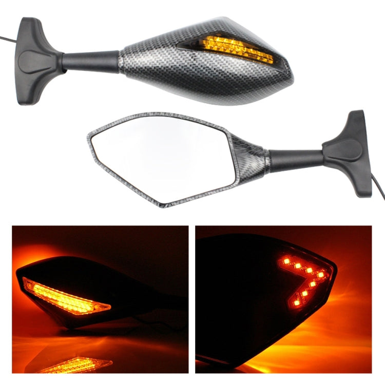 ชุดกระจกมองหลังดัดแปลงรถจักรยานยนต์พร้อมไฟสำหรับคาวาซากิ, MB-MR021-BK, Carbon Fiber Black