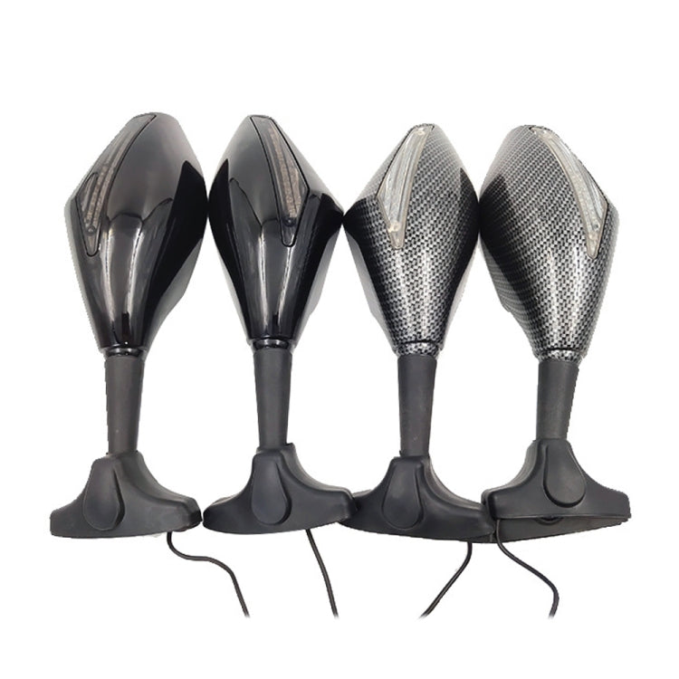 ชุดกระจกมองหลังดัดแปลงรถจักรยานยนต์พร้อมไฟสำหรับคาวาซากิ, MB-MR021-BK, Carbon Fiber Black