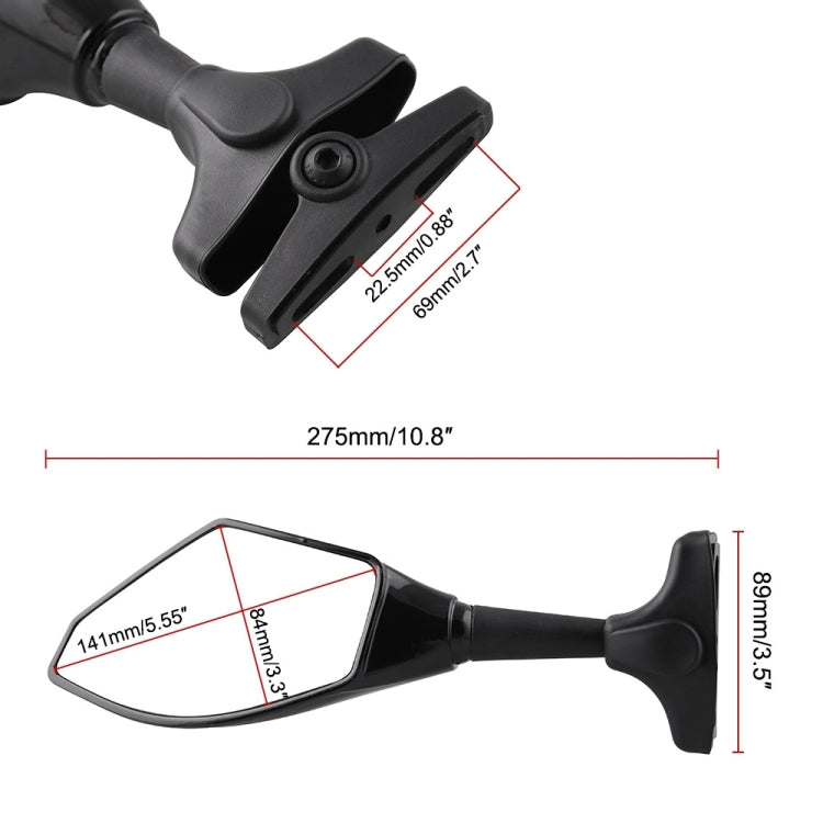 ชุดกระจกมองหลังดัดแปลงรถจักรยานยนต์พร้อมไฟสำหรับคาวาซากิ, MB-MR021-BK, Carbon Fiber Black