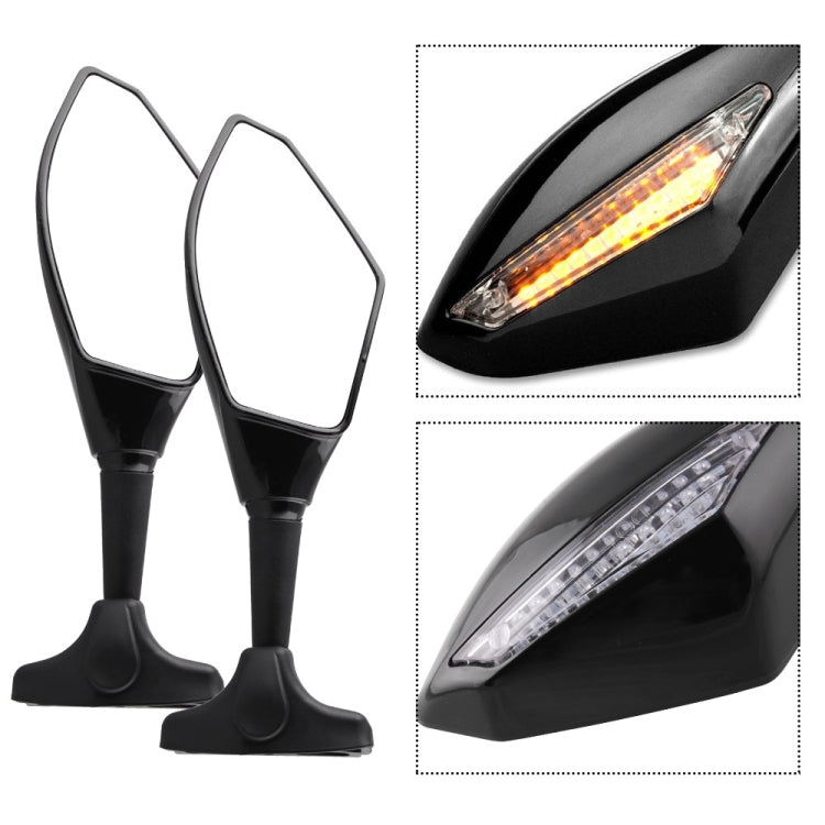 ชุดกระจกมองหลังดัดแปลงรถจักรยานยนต์พร้อมไฟสำหรับคาวาซากิ, MB-MR021-BK, Carbon Fiber Black