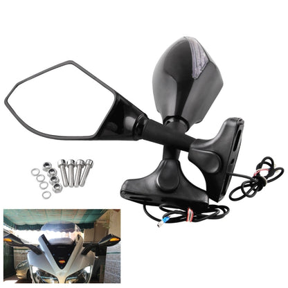 ชุดกระจกมองหลังดัดแปลงรถจักรยานยนต์พร้อมไฟสำหรับคาวาซากิ, MB-MR021-BK, Carbon Fiber Black