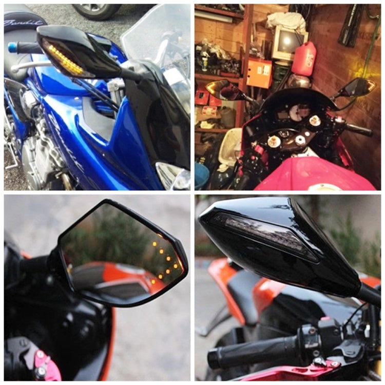 ชุดกระจกมองหลังดัดแปลงรถจักรยานยนต์พร้อมไฟสำหรับคาวาซากิ, MB-MR021-BK, Carbon Fiber Black