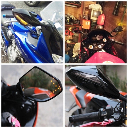 ชุดกระจกมองหลังดัดแปลงรถจักรยานยนต์พร้อมไฟสำหรับคาวาซากิ, MB-MR021-BK, Carbon Fiber Black