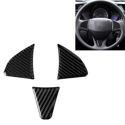 3 ใน 1 รถคาร์บอนไฟเบอร์พวงมาลัยปุ่มสติกเกอร์ตกแต่งสำหรับ Honda Fit,ซ้ายและขวาไดรฟ์ Universal, For Honda Fit