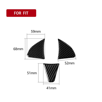 3 ใน 1 รถคาร์บอนไฟเบอร์พวงมาลัยปุ่มสติกเกอร์ตกแต่งสำหรับ Honda Fit,ซ้ายและขวาไดรฟ์ Universal, For Honda Fit