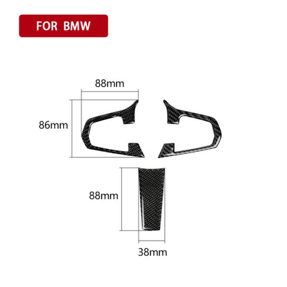 3 ใน 1 รถคาร์บอนไฟเบอร์สีทึบพวงมาลัยปุ่มสติกเกอร์ตกแต่งสำหรับ BMW 5 Series G30 X3 G01, ซ้ายและขวาไดรฟ์ Universal, For BMW 5 Series G30 X3 G01