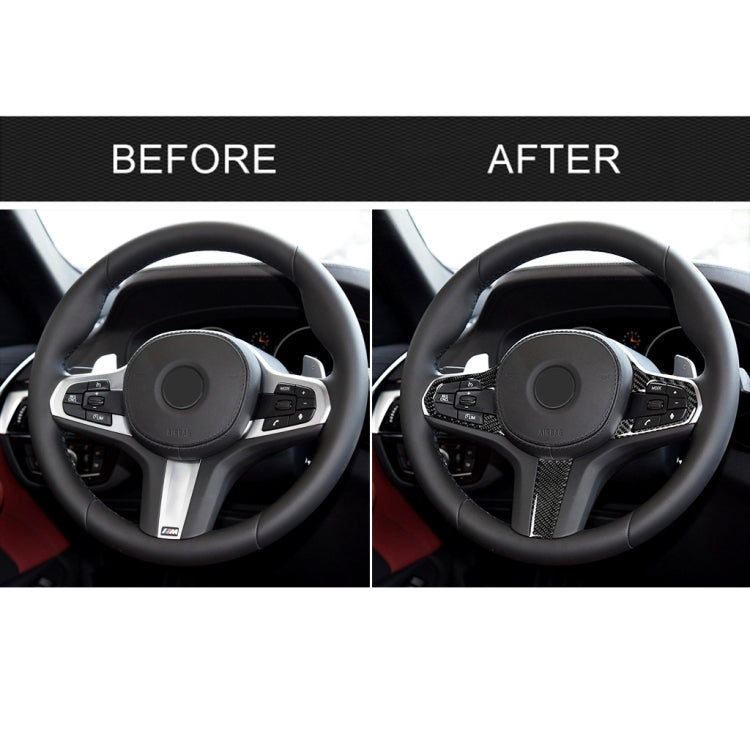 3 ใน 1 รถคาร์บอนไฟเบอร์สีทึบพวงมาลัยปุ่มสติกเกอร์ตกแต่งสำหรับ BMW 5 Series G30 X3 G01, ซ้ายและขวาไดรฟ์ Universal, For BMW 5 Series G30 X3 G01