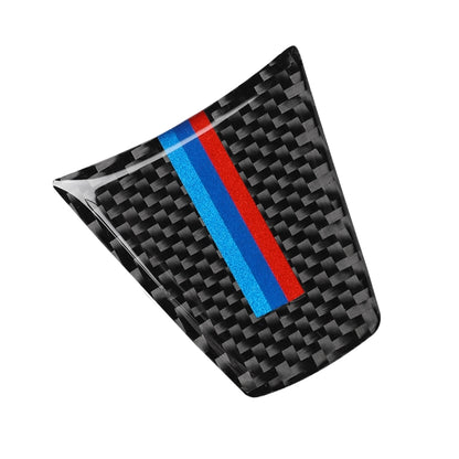 3 ใน 1 รถคาร์บอนไฟเบอร์สีไตรรงค์พวงมาลัยปุ่มสติ๊กเกอร์ตกแต่งสำหรับ BMW 3 Series E90 2005-2012, ไดรฟ์ซ้ายและขวาสากล, For BMW 3 Series E90 2005-2012(Tricolor,A)