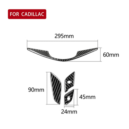 4 ใน 1 รถคาร์บอนไฟเบอร์พวงมาลัยปุ่มสติกเกอร์ตกแต่งสำหรับ Cadillac xt5 2016-2017, ซ้ายและขวา Universal, For Cadillac xt5 2016-2017