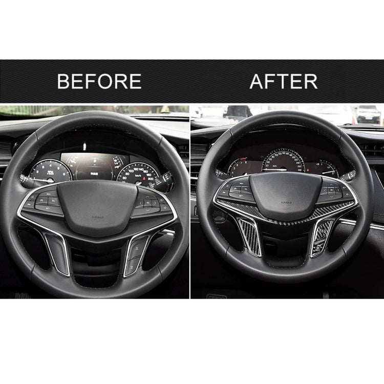 4 ใน 1 รถคาร์บอนไฟเบอร์พวงมาลัยปุ่มสติกเกอร์ตกแต่งสำหรับ Cadillac xt5 2016-2017, ซ้ายและขวา Universal, For Cadillac xt5 2016-2017