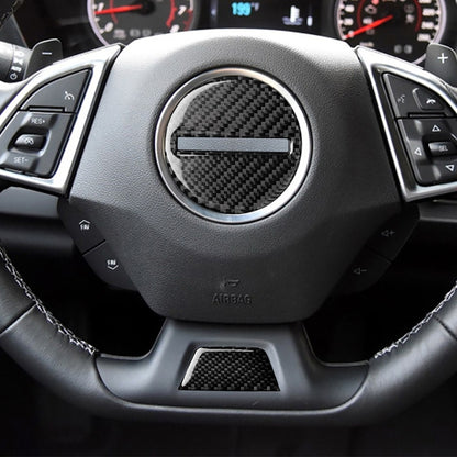 2 ใน 1 รถคาร์บอนไฟเบอร์พวงมาลัยปุ่มสติกเกอร์ตกแต่งสำหรับ Chevrolet Camaro 2017-2019, ซ้ายและขวาไดรฟ์ Universal, For Chevrolet Camaro 2017-2019