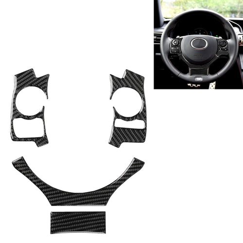 4 ใน 1 คาร์บอนไฟเบอร์พวงมาลัยปุ่มสติกเกอร์ตกแต่งสำหรับ Lexus IS250 NX200 200 T 300 H, ซ้ายและขวา Universal, For Lexus IS250 NX200 200t 300h(A)