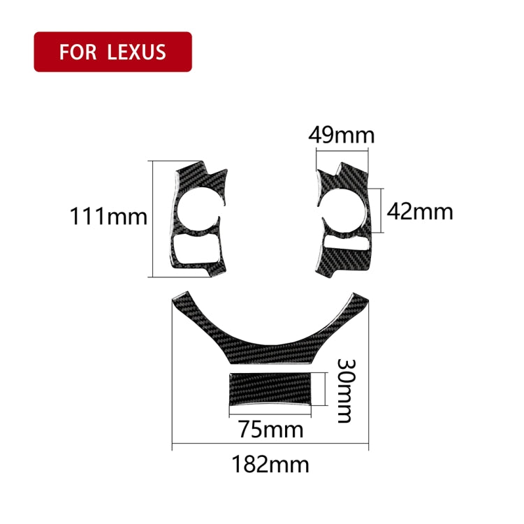 4 ใน 1 คาร์บอนไฟเบอร์พวงมาลัยปุ่มสติกเกอร์ตกแต่งสำหรับ Lexus IS250 NX200 200 T 300 H, ซ้ายและขวา Universal, For Lexus IS250 NX200 200t 300h(A)