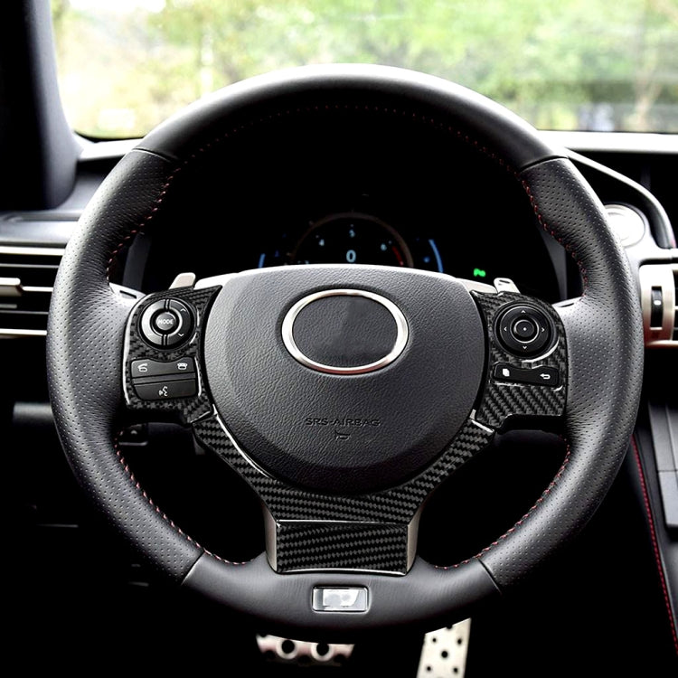4 ใน 1 คาร์บอนไฟเบอร์พวงมาลัยปุ่มสติกเกอร์ตกแต่งสำหรับ Lexus IS250 NX200 200 T 300 H, ซ้ายและขวา Universal, For Lexus IS250 NX200 200t 300h(A)