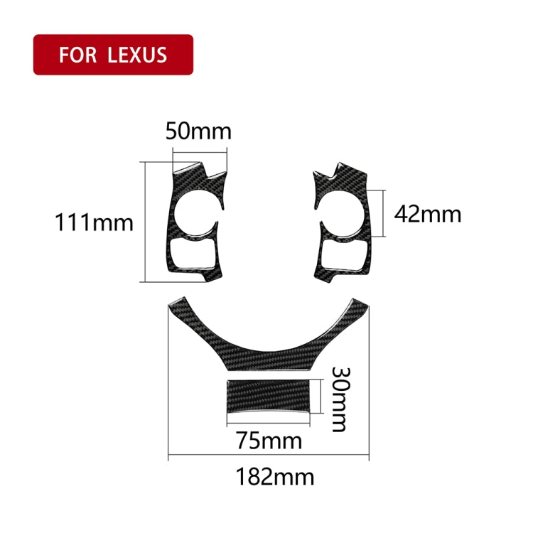 4 ใน 1 คาร์บอนไฟเบอร์พวงมาลัยปุ่มสติกเกอร์ตกแต่งสำหรับ Lexus IS250 NX200 200 T 300 H, ซ้ายและขวา Universal, For Lexus IS250 NX200 200t 300h(B)
