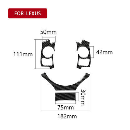 4 ใน 1 คาร์บอนไฟเบอร์พวงมาลัยปุ่มสติกเกอร์ตกแต่งสำหรับ Lexus IS250 NX200 200 T 300 H, ซ้ายและขวา Universal, For Lexus IS250 NX200 200t 300h(B)