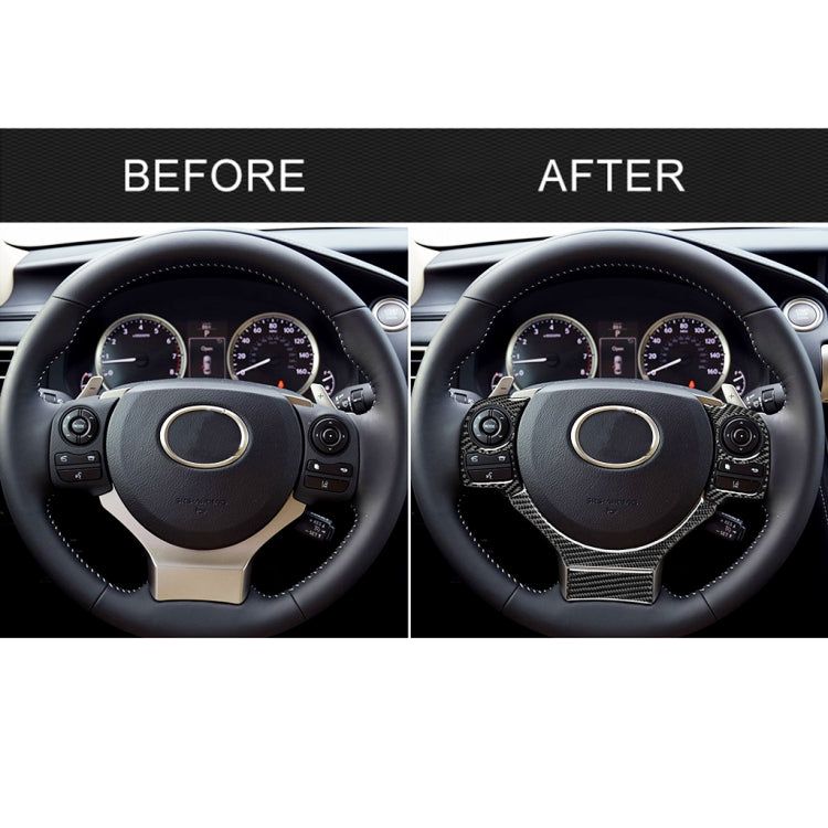 4 ใน 1 คาร์บอนไฟเบอร์พวงมาลัยปุ่มสติกเกอร์ตกแต่งสำหรับ Lexus IS250 NX200 200 T 300 H, ซ้ายและขวา Universal, For Lexus IS250 NX200 200t 300h(B)