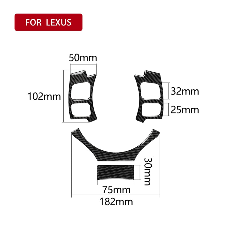 4 ใน 1 คาร์บอนไฟเบอร์พวงมาลัยปุ่มสติกเกอร์ตกแต่งสำหรับ Lexus IS250 NX200 200 T 300 H, ซ้ายและขวา Universal, For Lexus IS250 NX200 200t 300h