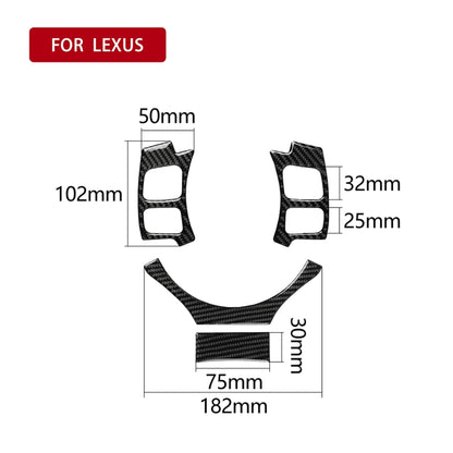 4 ใน 1 คาร์บอนไฟเบอร์พวงมาลัยปุ่มสติกเกอร์ตกแต่งสำหรับ Lexus IS250 NX200 200 T 300 H, ซ้ายและขวา Universal, For Lexus IS250 NX200 200t 300h