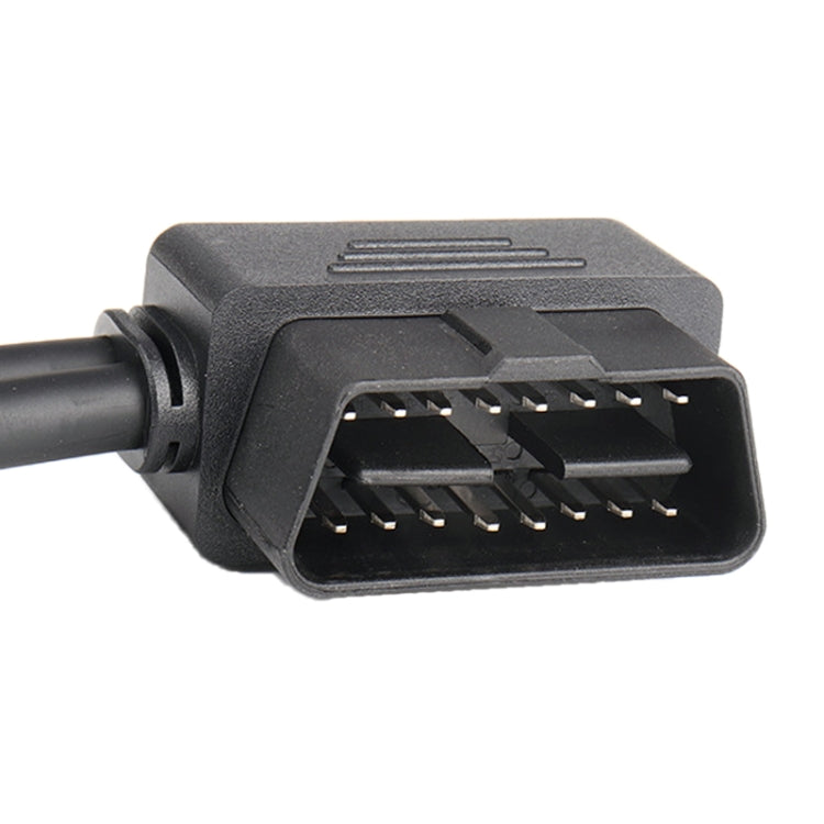 16PIN รถ L รูปร่าง 90 องศาเชื่อมต่อ OBD Diagnostic ขยายสาย OBD2 ชายหญิง, OBD2 Male to Female Cable