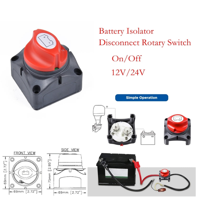 รถ Auto RV Marine เรือ ตัวเลือกแบตเตอรี่ Isolator ตัดการเชื่อมต่อสวิตช์หมุนตัด, A1771