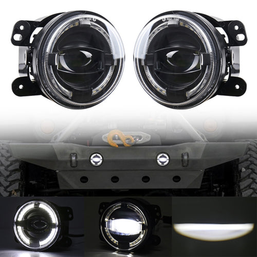 2 ชิ้น 4 นิ้วรถ LED แองเจิลตาสปอตไลท์ดัดแปลงไฟตัดหมอกสำหรับรถจี๊ปแรงเลอร์ / ดอดจ์ / ไครสเลอร์ PT Cruiser, For Jeep / Dodge