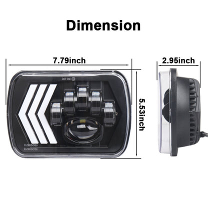 2 ชิ้น 5X7 นิ้วรถดัดแปลงพื้นหลังสีแดง LED ไฟหน้าสี่เหลี่ยมสำหรับรถจี๊ปแรงเลอร์, For Jeep Wrangler(5X7 inch)