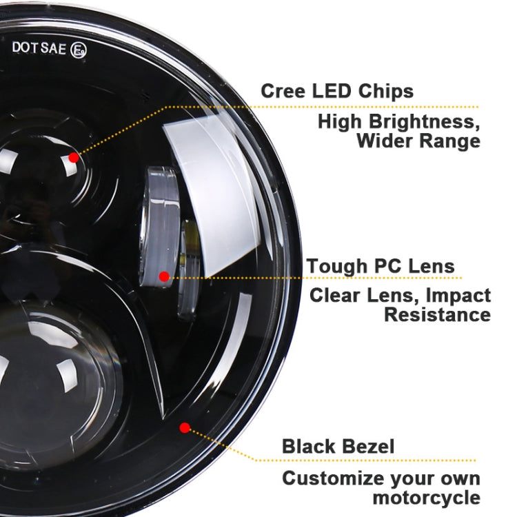 สปอตไลต์ดัดแปลงไฟหน้ารถจักรยานยนต์ LED กลมขนาด 7 นิ้วสำหรับฮอนด้า, For Honda, For Honda Silver
