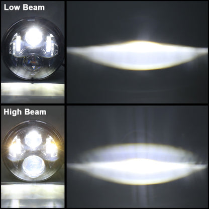 สปอตไลต์ดัดแปลงไฟหน้ารถจักรยานยนต์ LED กลมขนาด 7 นิ้วสำหรับฮอนด้า, For Honda, For Honda Silver