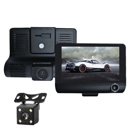 3 in 1 4 นิ้ว 170 องศามุมกว้าง Night Vision HD 1080P วิดีโอรถ DVR รองรับการตรวจจับการเคลื่อนไหว / G-Sensor, 4 inch