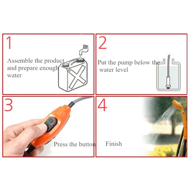 12V แบบพกพา Outdoor Universal รถ เครื่องซักผ้าสปริงเกลอร์ไฟฟ้า, Car Washer (Blue), Car Washer (Orange)