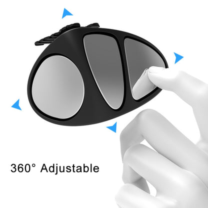 3R-146 3 ใน 1 รถกระจกมองหลังเสริม Blind Spot ด้านหลัง 146 กระจกล้อหน้าสำหรับขวา, 3 in 1 Black Right