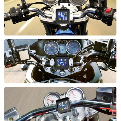 Universal รถจักรยานยนต์ไร้สายความแม่นยำสูงพลังงานแสงอาทิตย์ TPMS ระบบเตือนความดันยางภายนอกยาง Monitor, Motorcycle External Tire Monitor