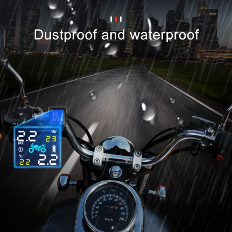Universal รถจักรยานยนต์ไร้สายความแม่นยำสูงพลังงานแสงอาทิตย์ TPMS ระบบเตือนความดันยางภายนอกยาง Monitor, Motorcycle External Tire Monitor