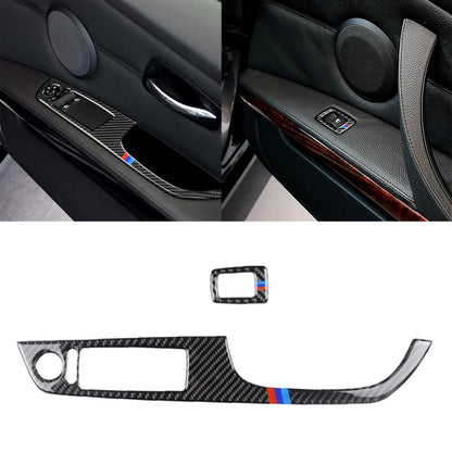 2 in 1 สามสีคาร์บอนไฟเบอร์รถขวาขับรถยกแผงสติกเกอร์ตกแต่งสำหรับ BMW E92 2005-2012, For BMW (Right Driving)