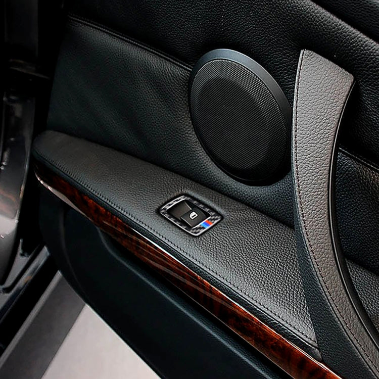 2 in 1 สามสีคาร์บอนไฟเบอร์รถขวาขับรถยกแผงสติกเกอร์ตกแต่งสำหรับ BMW E92 2005-2012, For BMW (Right Driving)