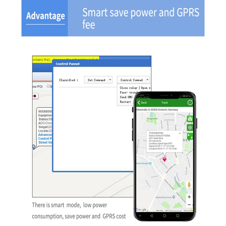 TK300 3G GPS / GPRS / GSM เรียลไทม์รถบรรทุกติดตามยานพาหนะ GPS Tracker พร้อมแบตเตอรี่และรีเลย์, TK300