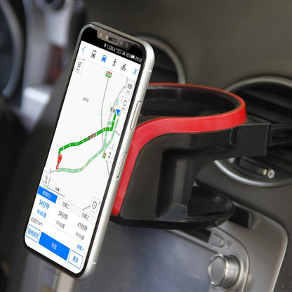 2 in 1 Car Air Outlet Magnetic Mount ที่วางแก้วเครื่องดื่มขาตั้งที่วางโทรศัพท์, 2 in 1 Phone Holder, 2 in 1 Phone Holder(Red)