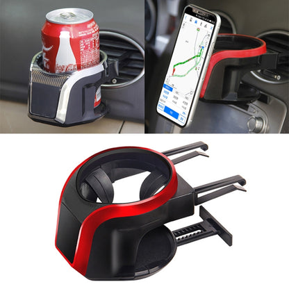 2 in 1 Car Air Outlet Magnetic Mount ที่วางแก้วเครื่องดื่มขาตั้งที่วางโทรศัพท์, 2 in 1 Phone Holder, 2 in 1 Phone Holder(Red)