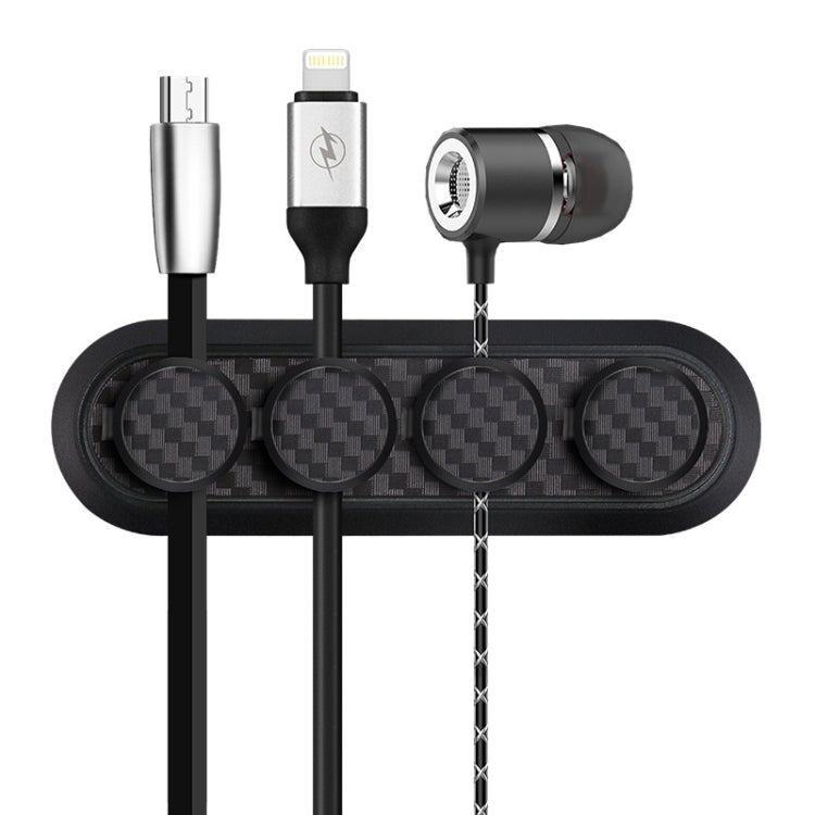 รถคาร์บอนไฟเบอร์ Magnetic Clamp กล่องเก็บสายเคเบิล Creative Desktop Hub Organizer, Desktop Hub Organizer