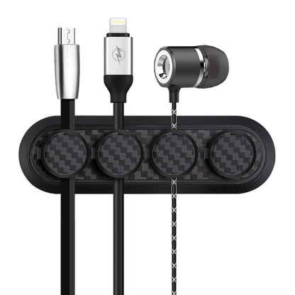 รถคาร์บอนไฟเบอร์ Magnetic Clamp กล่องเก็บสายเคเบิล Creative Desktop Hub Organizer, Desktop Hub Organizer